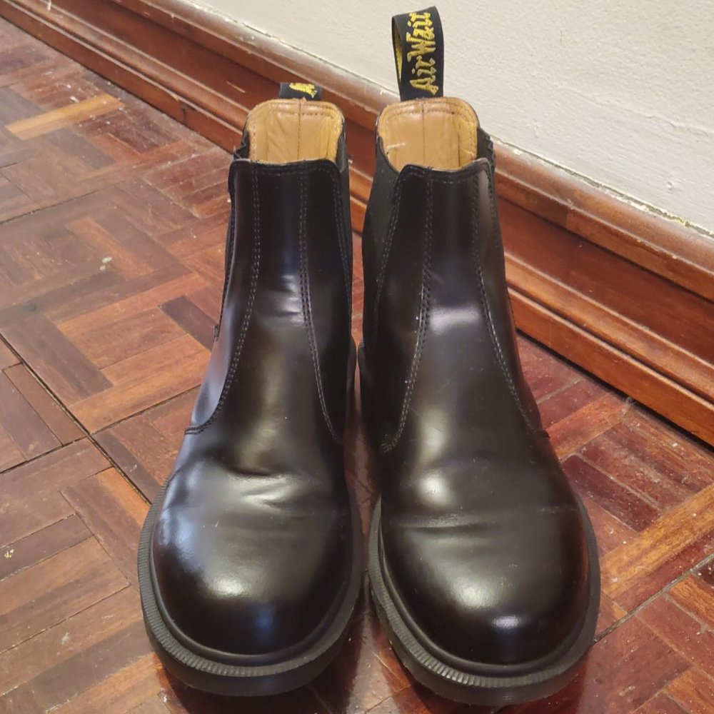 Dr Martens Slide in Leather Black Boots Size 9 women's